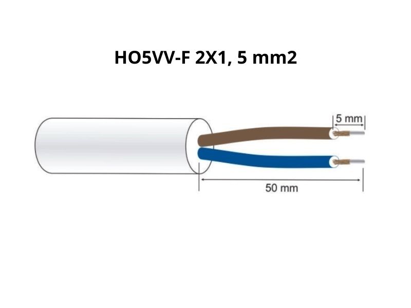 PRIKLJUČNI KABAL 2x1,50 PP/J (H05VV-F) 2M