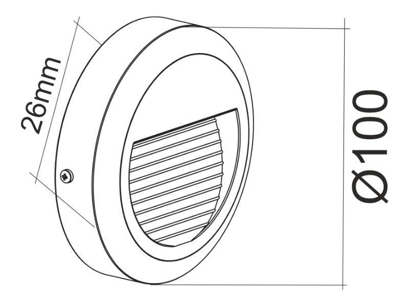 SVETILJKA FASADNA ZIDNA KRUG SOLED IP54 LED 2W SIVA GRW2954-G