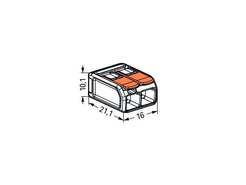 WAGO 221-612 KLEMA SA POLUGOM 2x0,5-6mm 450V/4kV/2 41A