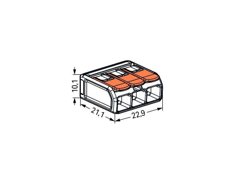 WAGO 221-613 KLEMA SA POLUGOM 3x0,5-6mm 450V/4kV/2 41A