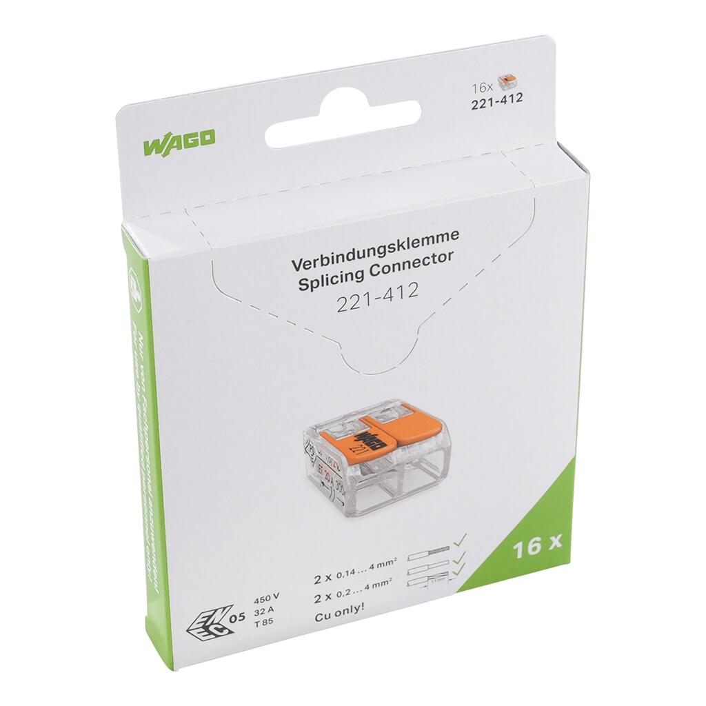 WAGO 221-412/995-016 KLEMA SA POLUGOM 2x0,2-4mm 450V/4kV/2 32A