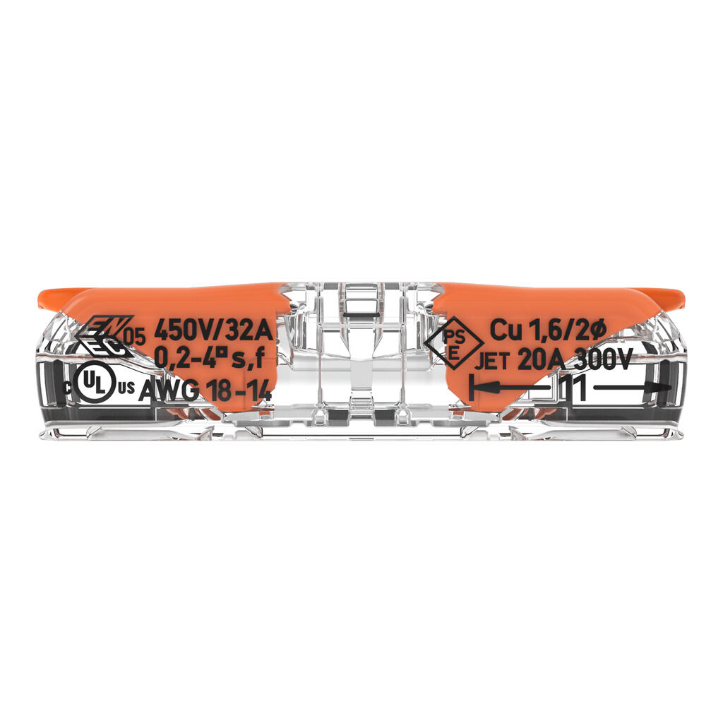 WAGO 221-2411/995-012  KLEMA SA POLUGOM PROLAZNA 2x0,2-4mm 450V/4kV/2 32A