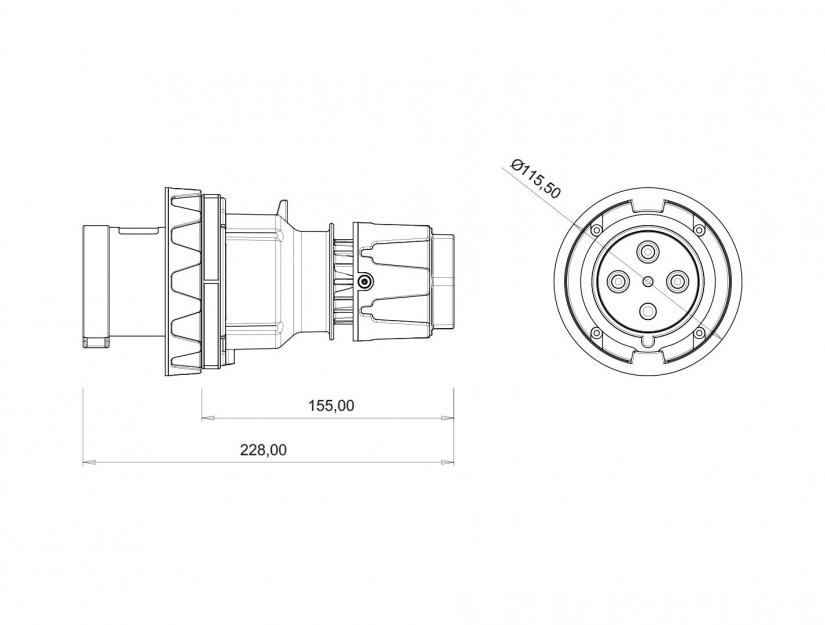 UTIKAČ UKO-UTO BEMIS IP67 63A 3P+E 400V BC1-4504-7011