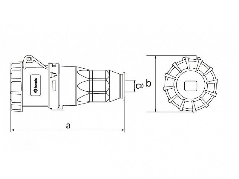 UTIČNICA VISEĆA UKO-UTO BEMIS IP67 16A 3P+E 380V BC1-1504-7312