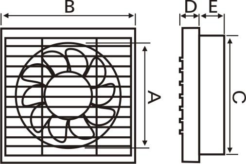 VENTILATOR SA PADAJUCOM ŽALUZINOM PVC-DVOSMERNI FI250mm 36W BPT-25- 4 (FBS-25-4*)